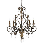 Quoizel Marquette 9 Light Crystal Chandelier in Bronze Gold
