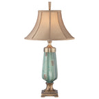 Quoizel Monteverde Table Lamp in Aged Brass and Ceramic Glaze 