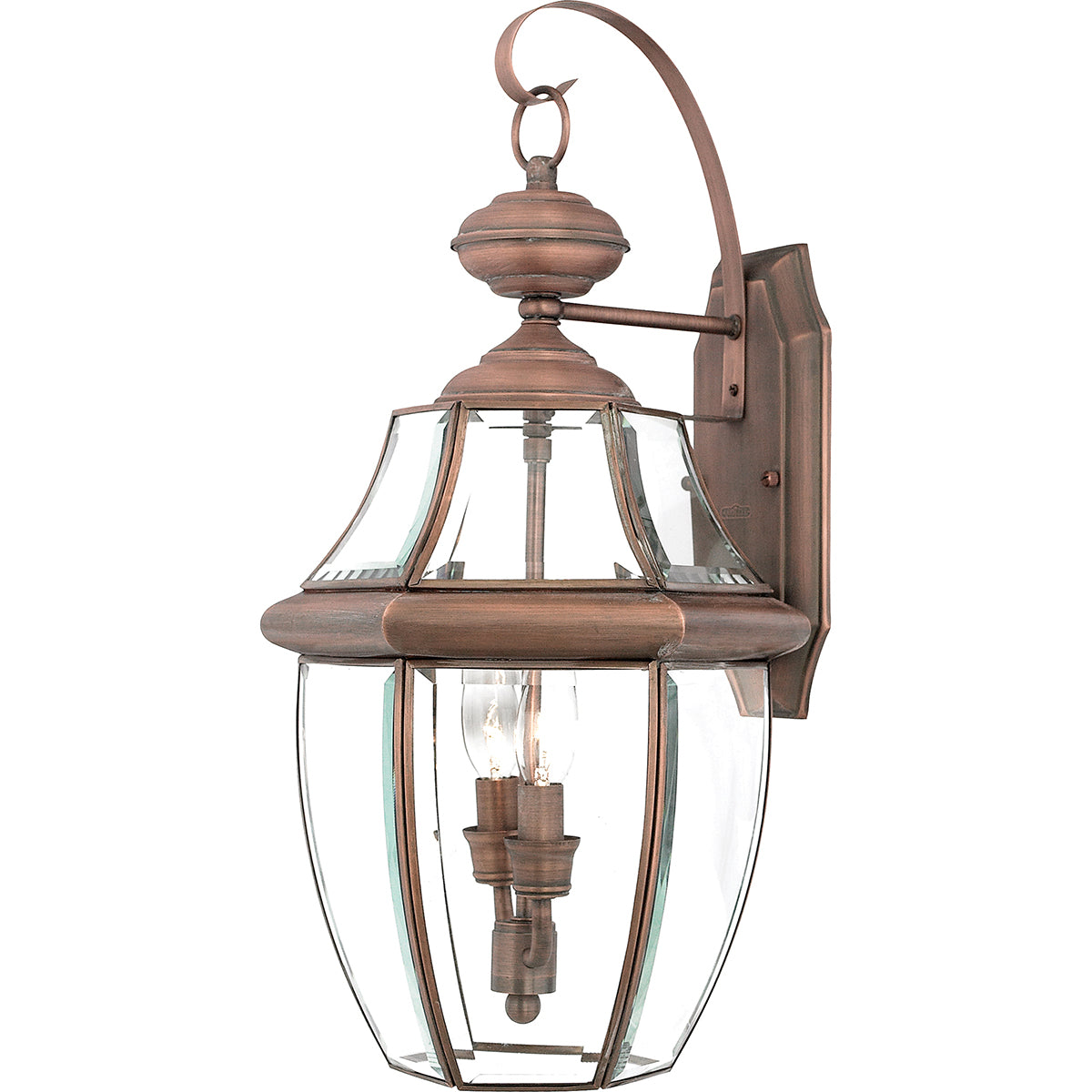 Quoizel Newbury Large Outdoor Wall Lantern in Aged Copper