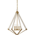 Quoizel View Point 4 Light Chandelier in Weathered Brass