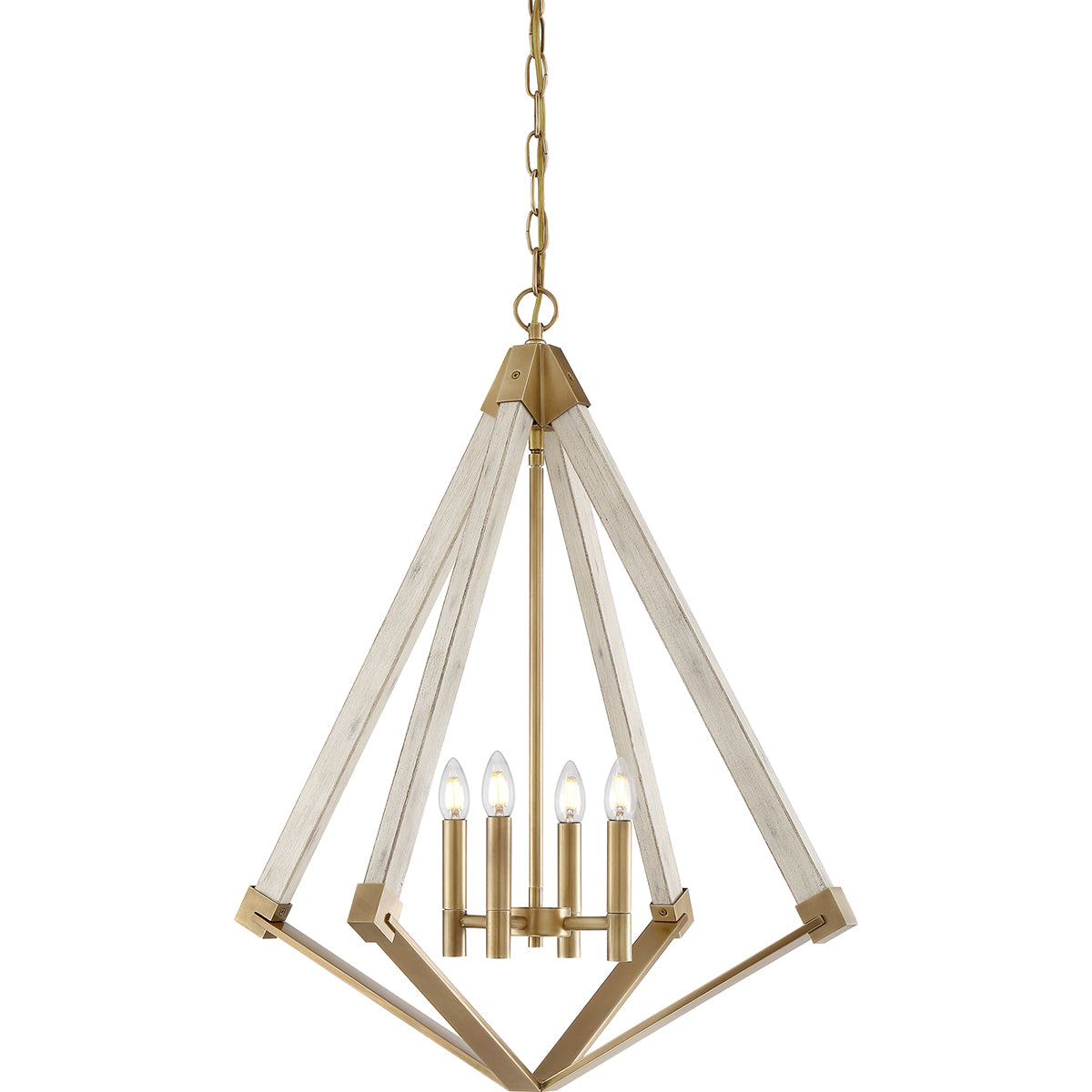 Quoizel View Point 4 Light Chandelier in Weathered Brass