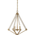Quoizel View Point 3 Light Chandelier in Weathered Brass