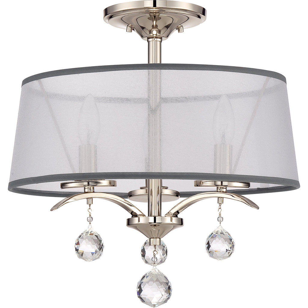 Quoizel Whitney Semi Flush Ceiling Light in Imperial Silver