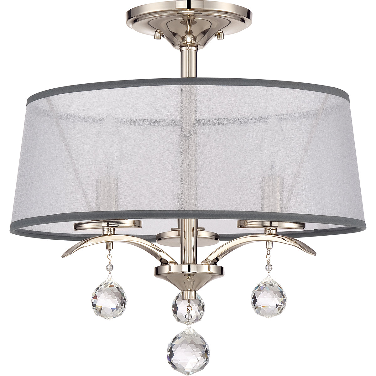 Quoizel Whitney Semi Flush Ceiling Light in Imperial Silver