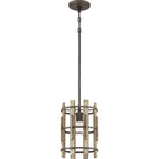 Quoizel Wood Hollow Mini Pendant Light Rustic Black QZ/WOODHOLLOW/MP