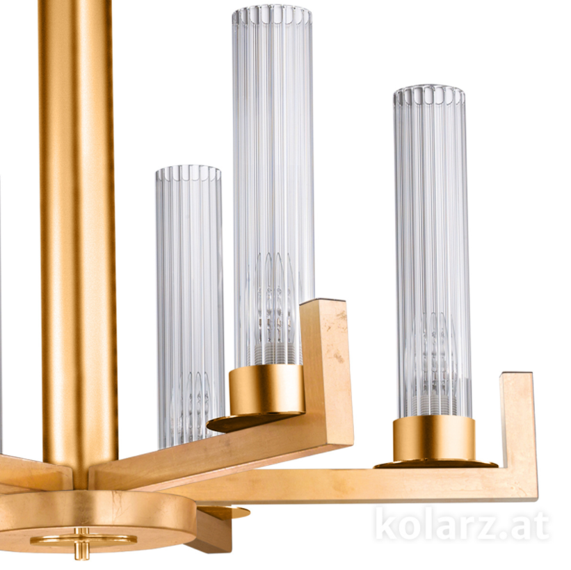 Kolarz Raggio 6 Light Ceiling Chandelier Gold Leaf 6009.80630