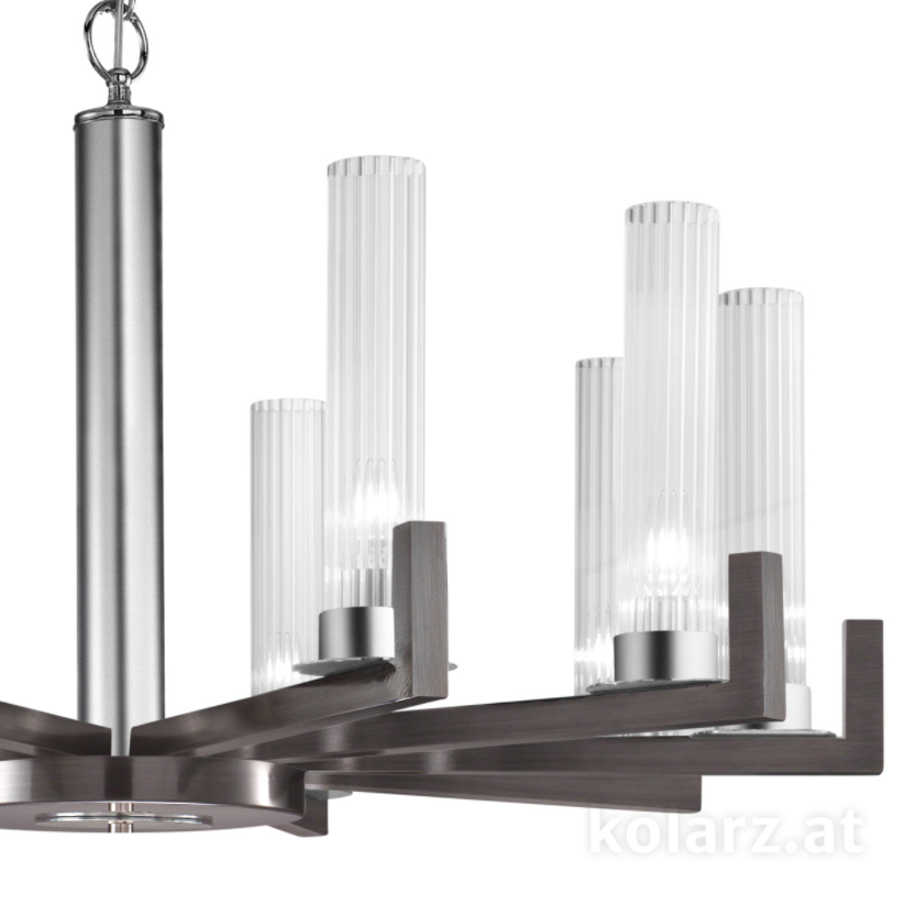 Kolarz Raggio 10 Light Ceiling Chandelier Brunito Brushed 6009.81060