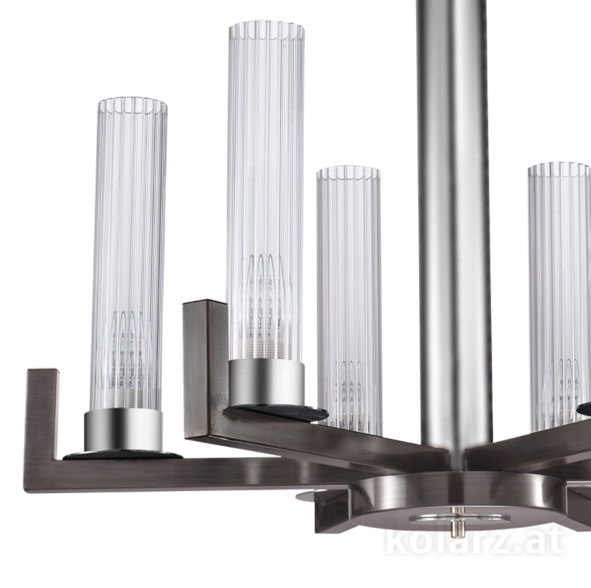 Kolarz Raggio 6 Light Ceiling Chandelier Brunito brushed 6009.80660