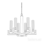 Kolarz Raggio 6 Light Ceiling Chandelier Brunito brushed 6009.80660