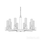 Kolarz Raggio 10 Light Ceiling Chandelier Brunito Brushed 6009.81060