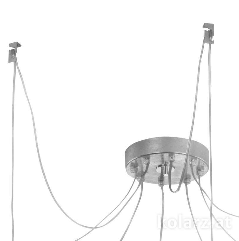 Kolarz Raggio 8 Light Ceiling Pendant Silver Leaf 6009.30850