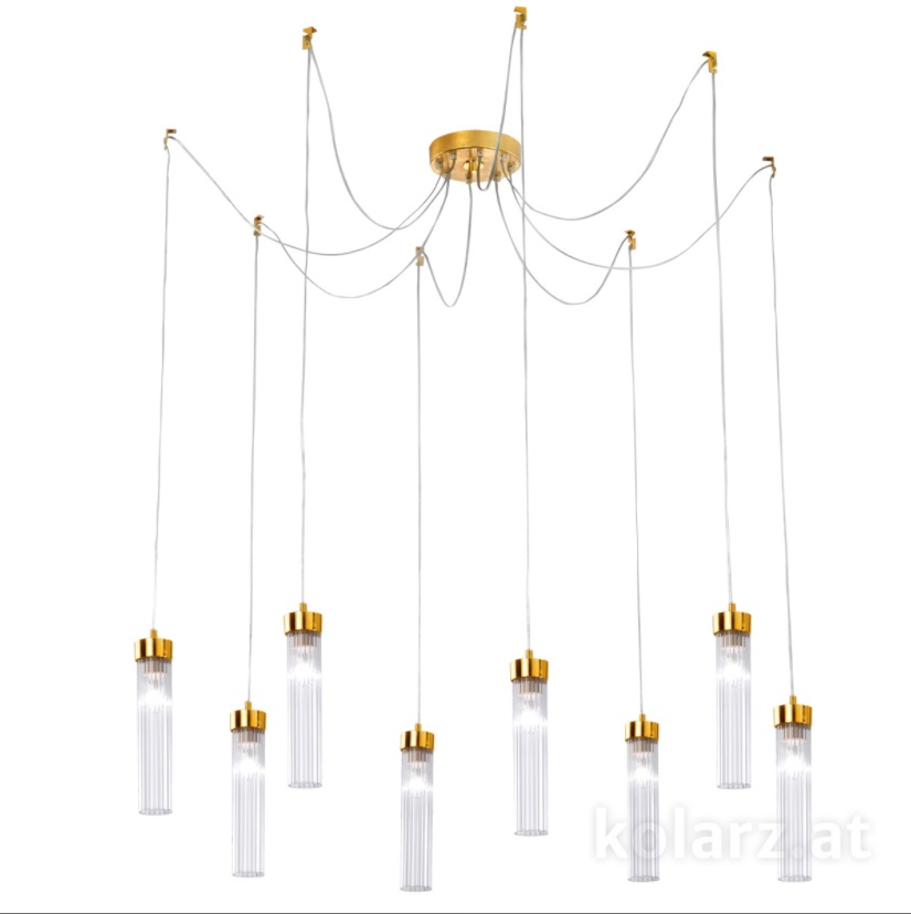 Kolarz Raggio 8 Light Ceiling Pendant Gold Leaf 6009.30830