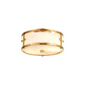 Regent Ramatuelle 2 Light 250mm Round Flush Ceiling Light - Brass / Brown Faux Alabaster