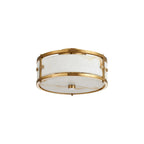 Regent Ramatuelle 2 Light 250mm Round Flush Ceiling Light - Brass / Brown Faux Alabaster