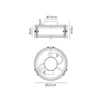 Regent Ramatuelle 2 Light 250mm Round Flush Ceiling Light - dimensions