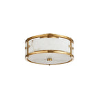 Regent Ramatuelle 2 Light 250mm Round Flush Ceiling Light - Brass / Grey Faux Alabaster