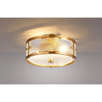 Regent Ramatuelle 2 Light 250mm Round Flush Ceiling Light - Brass / Clear Diamond Pattern