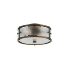 Regent Ramatuelle 2 Light 250mm Round Flush Ceiling Light - Painted Bronze / Clear Diamond Pattern