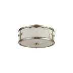 Regent Ramatuelle 2 Light 250mm Round Flush Ceiling Light - Satin Nickel / Grey Faux Alabaster