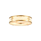 Regent Ramatuelle 4 Light 400mm Round Flush Ceiling Light - Brass / Brown Faux Alabaster