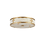 Regent Ramatuelle 4 Light 400mm Round Flush Ceiling Light - Brass / Brown Faux Alabaster