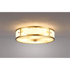 Regent Ramatuelle 4 Light 400mm Round Flush Ceiling Light - Brass / Brown Faux Alabaster