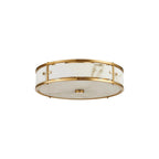 Regent Ramatuelle 4 Light 400mm Round Flush Ceiling Light - Brass / Grey Faux Alabaster