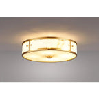 Regent Ramatuelle 4 Light 400mm Round Flush Ceiling Light - Brass / Grey Faux Alabaster