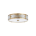 Regent Ramatuelle 4 Light 400mm Round Flush Ceiling Light - Brass / Clear Diamond Pattern