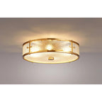 Regent Ramatuelle 4 Light 400mm Round Flush Ceiling Light - Brass / Clear Diamond Pattern