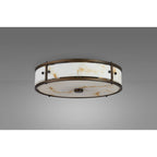 Regent Ramatuelle 4 Light 400mm Round Flush Ceiling Light - Painted Bronze / Brown Faux Alabaster