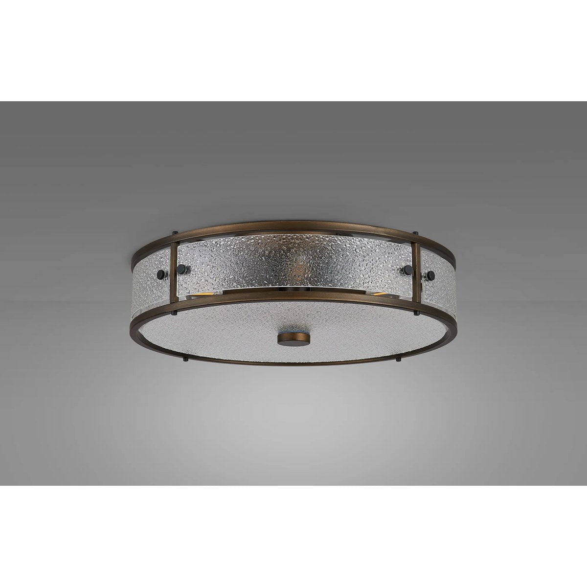 Regent Ramatuelle 4 Light 400mm Round Flush Ceiling Light - Painted Bronze / Clear Diamond Pattern