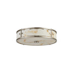 Regent Ramatuelle 4 Light 400mm Round Flush Ceiling Light - Satin Nickel / Brown Faux Alabaster
