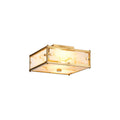 Regent Ramatuelle 2 Light 250x250mm Square Flush Ceiling Light - Brass / Brown Faux Alabaster