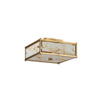Regent Ramatuelle 2 Light 250x250mm Square Flush Ceiling Light - Brass / Brown Faux Alabaster