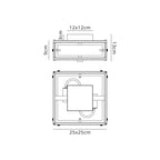 Regent Ramatuelle 2 Light 250x250mm Square Flush Ceiling Light - dimensions