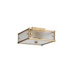 Regent Ramatuelle 2 Light 250x250mm Square Flush Ceiling Light - Brass / Clear Diamond Pattern
