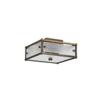 Regent Ramatuelle 2 Light 250x250mm Square Flush Ceiling Light - Painted Bronze / Clear Diamond Pattern
