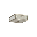 Regent Ramatuelle 2 Light 250x250mm Square Flush Ceiling Light - Satin Nickel / Grey Faux Alabaster