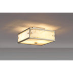 Regent Ramatuelle 2 Light 250x250mm Square Flush Ceiling Light - Satin Nickel / Grey Faux Alabaster