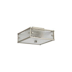 Regent Ramatuelle 2 Light 250x250mm Square Flush Ceiling Light - Satin Nickel / Clear Diamond Pattern