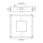 Regent Ramatuelle 4 Light 400x400mm Square Flush Ceiling Light - dimensions
