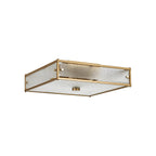 Regent Ramatuelle 4 Light 400x400mm Square Flush Ceiling Light - Brass / Clear Diamond Pattern