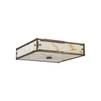 Regent Ramatuelle 4 Light 400x400mm Square Flush Ceiling Light - Painted Bronze / Brown Faux Alabaster