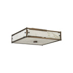 Regent Ramatuelle 4 Light 400x400mm Square Flush Ceiling Light - Painted Bronze / Grey Faux Alabaster