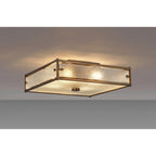 Regent Ramatuelle 4 Light 400x400mm Square Flush Ceiling Light - Painted Bronze / Clear Diamond Pattern