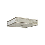 Regent Ramatuelle 4 Light 400x400mm Square Flush Ceiling Light - Satin Nickel / Grey Faux Alabaster