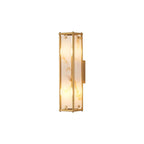 Regent Ramatuelle 2 Light 400mm Rectangular Wall Light - Brass / Brown Faux Alabaster