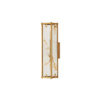 Regent Ramatuelle 2 Light 400mm Rectangular Wall Light - Brass / Brown Faux Alabaster