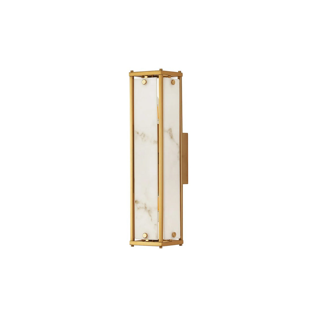 Regent Ramatuelle 2 Light 400mm Rectangular Wall Light - Brass / Grey Faux Alabaster